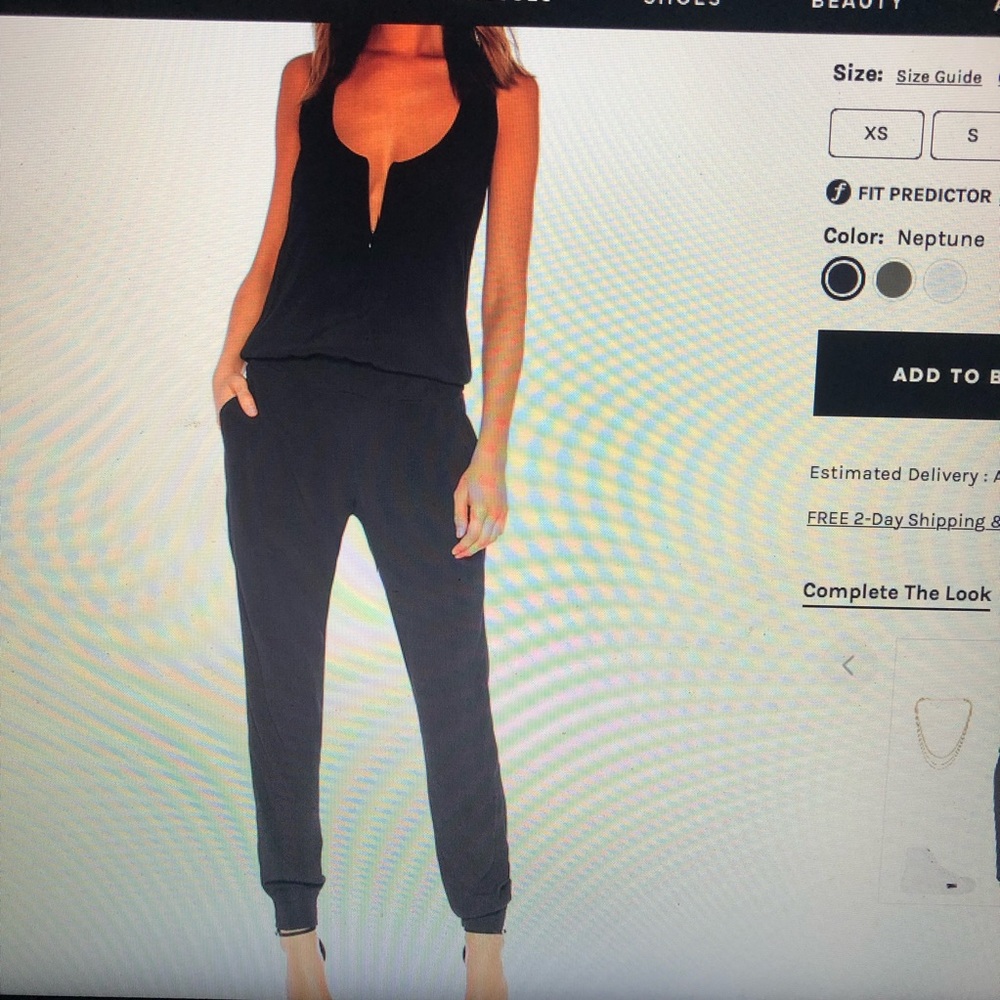 LN monrow black crepe jumpsuit